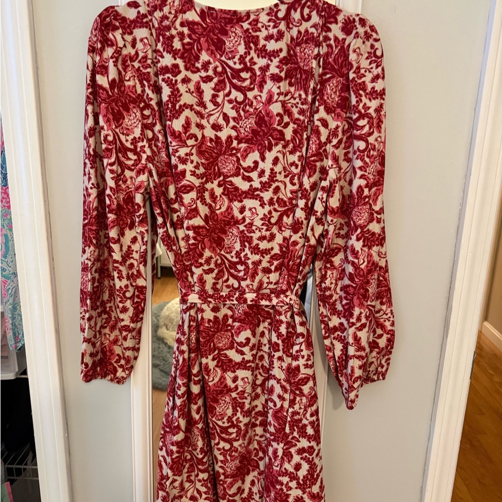 LOFT Red and White Floral Dress - Picture 3 of 7